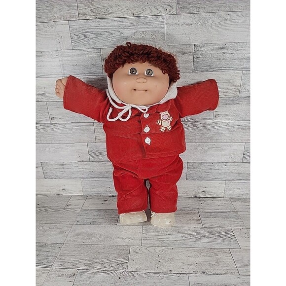 Vintage Cabbage Patch Kids Doll 1983 Red Corduroy Outfit 16" CBK 80s - Picture 1 of 14